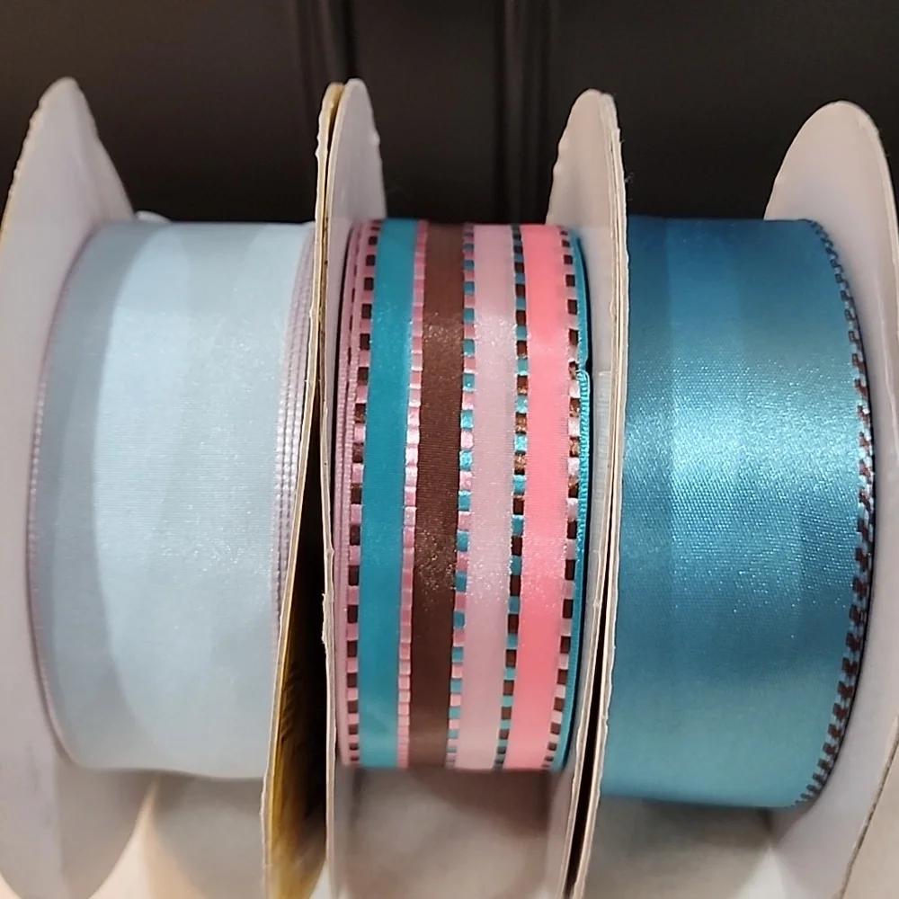 3 Rolls Kirkland Wire-edged Ribbon, 1-1/2